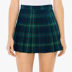 American Apparel Plaid Tennis Skirt - Green Plaid